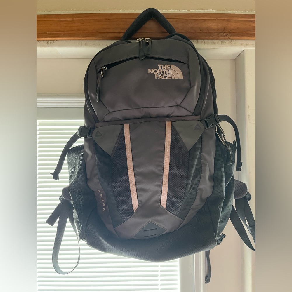 North Face Backpack- Gray and Purple